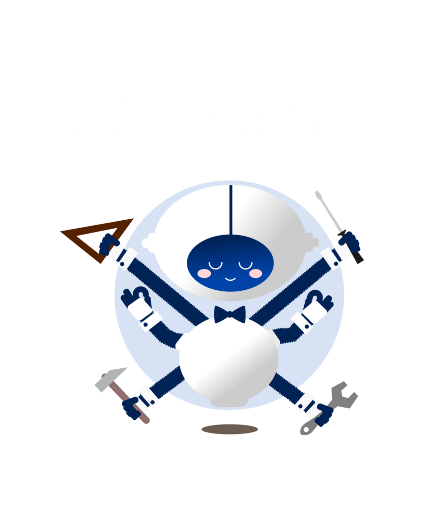 Robot wielozadaniowy Acosbot do automatyzacji reklamy Amazon Ads trzymający w rękach narzędzia