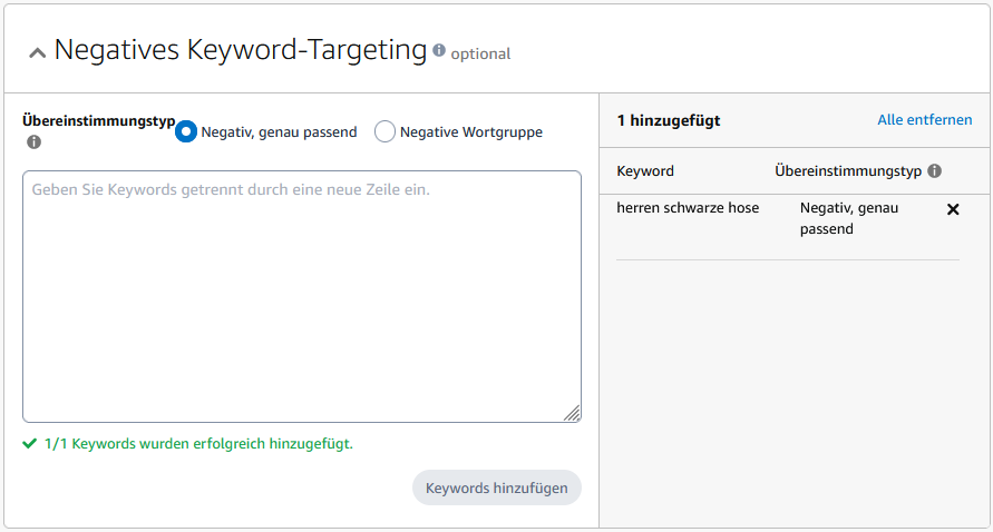 Negatives Keywor Targeting Fenster Amazon PPC Ads