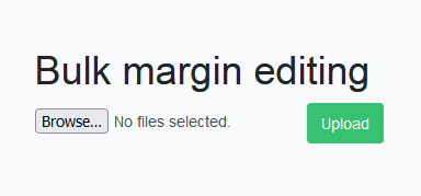 Window for adding a bulk margin edit file
