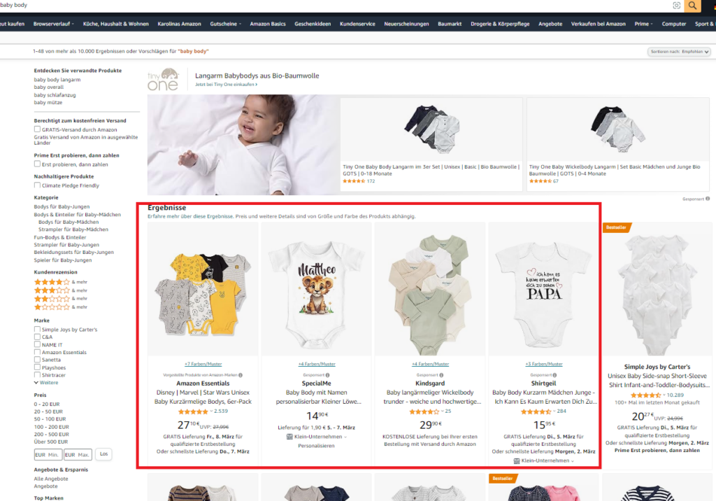 how do sponsored products with PPC look on Amazon